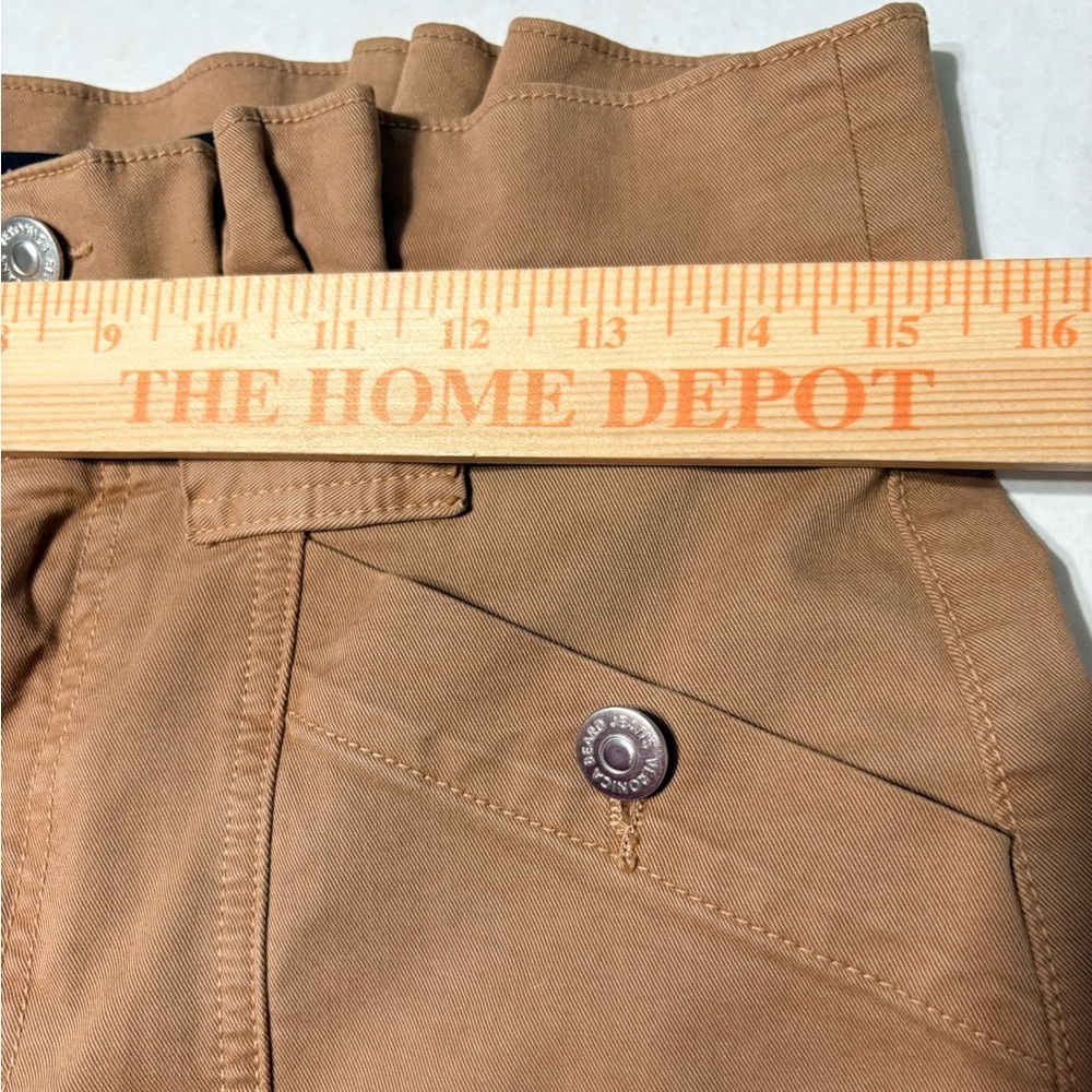 Veronica Beard Camel Color Straight Leg Jeans w Pleats Detail at Waist High Rise - Picture 10 of 16